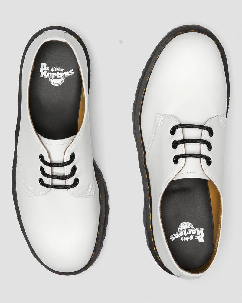 Men's Dr Martens 1461 Smooth Leather Platform Shoes White | AU 623FDN